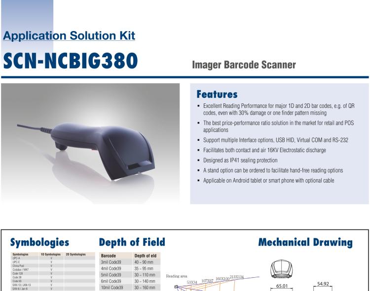 研華SCN-NCBIG820 Area Imager Barcode Scanner