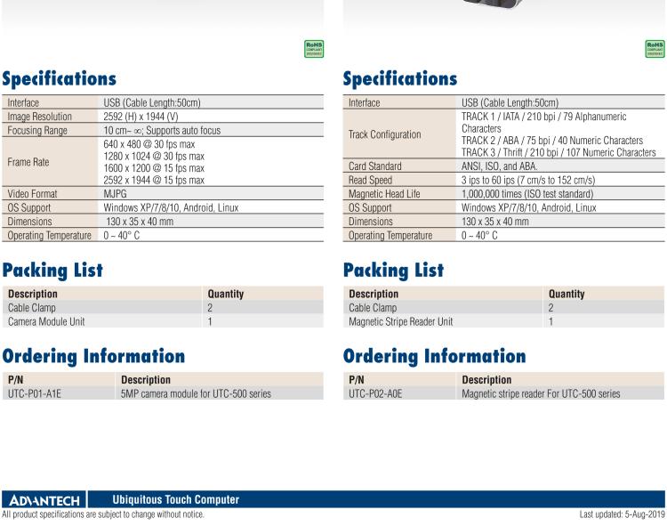 研華UTC-P06 智能卡讀卡器，適用于 UTC-515/520/532系列