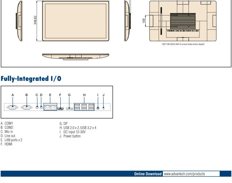 研華UTC-124I3 23.8" Ubiquitous Touch Computer with 11th Gen Intel? Core? i7-1185G7E / i5-1145G7E / i3-1115G4E Processor