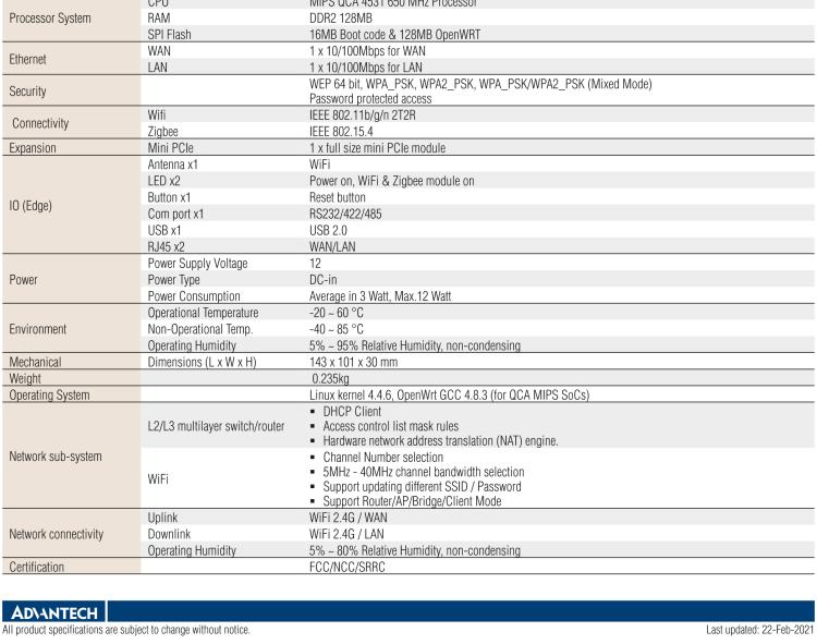 研華WISE-3220 研華EPD電子紙專用工業(yè)網(wǎng)關(guān)，以太網(wǎng)、 WIFI（AP），專為智能城市、工業(yè)4.0應(yīng)用而設(shè)計(jì)。