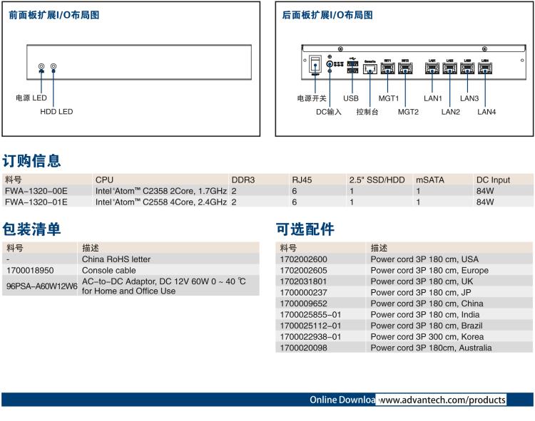 研華FWA-1320 基于Intel? Atom C2000系列處理器 桌面型網(wǎng)絡(luò)應(yīng)用平臺(tái)