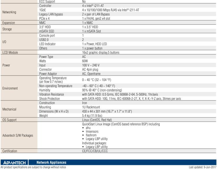 研華FWA-2330 基于Intel? Bay trail-D/M 系列處理器 1U機架式網(wǎng)絡(luò)應(yīng)用平臺