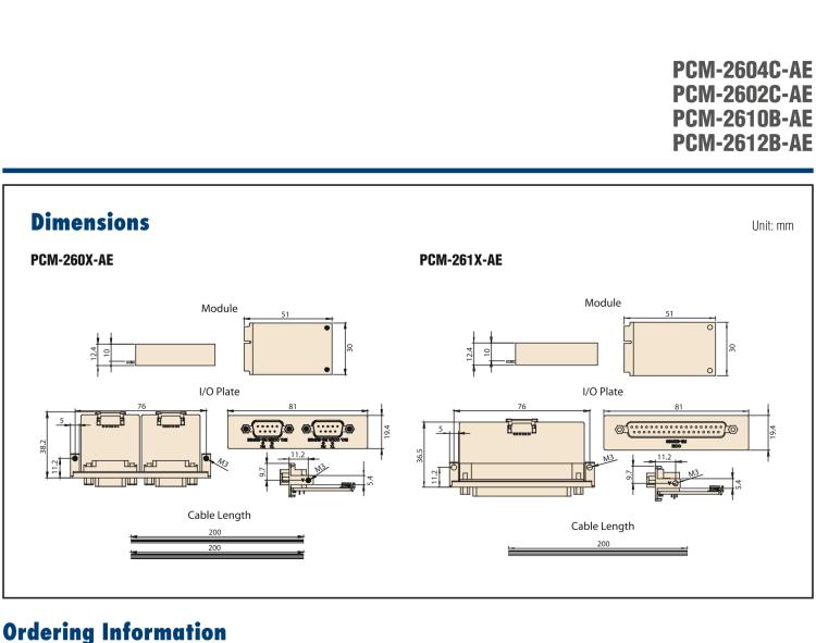 研華PCM-2610B 非隔離RS-232, 4端口，DB9, PCIe I/F