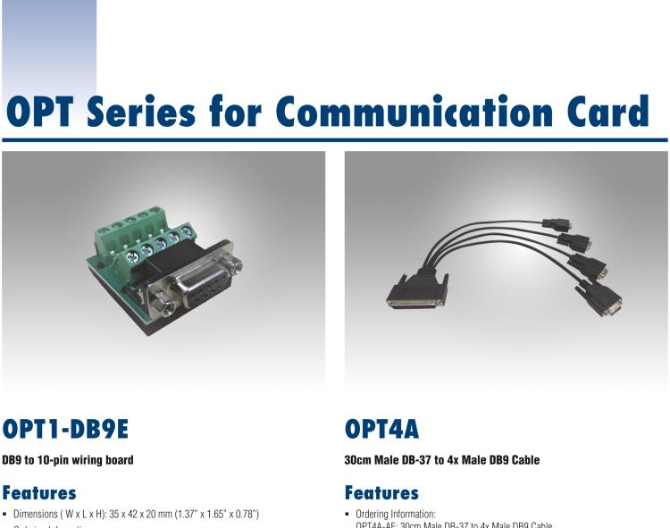 研華OPT8H 1m Male DB-62 to 8x Male DB-9 Cable