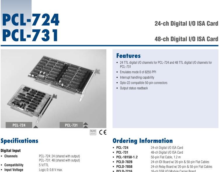 研華PCL-731 48通道TTL數(shù)字輸入/輸出卡