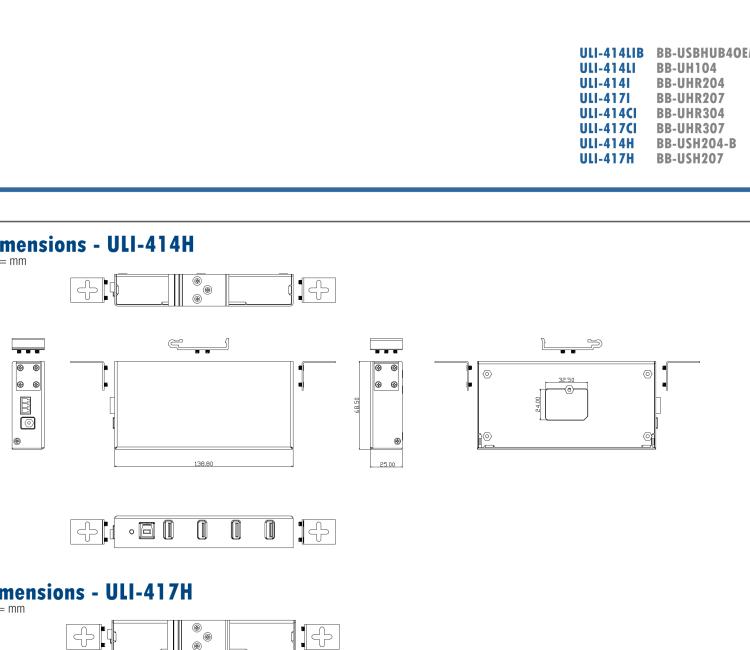 研華BB-USBHUB4OEM ULI-414LIB-工業(yè)USB 2.0集線器，4端口，高穩(wěn)固力連接器