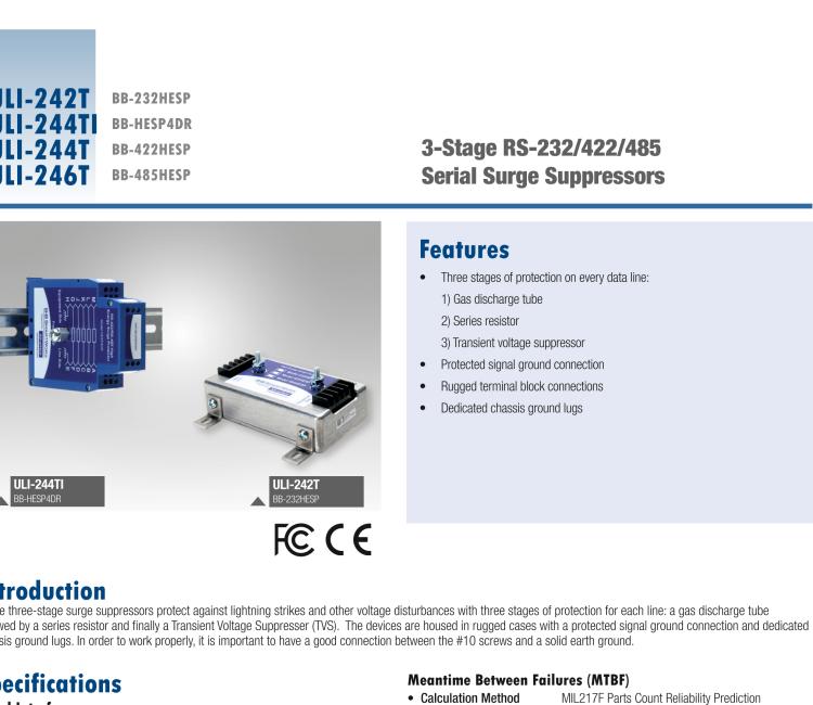 研華BB-485HESP ULI-246T RS-485 浪涌保護(hù)器