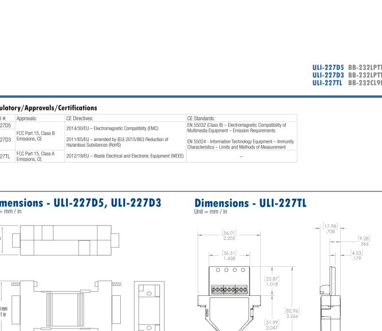 研華BB-232LPTTL33 ULI-227D3 RS-232（DB9母頭）至3.3V TTL（DB9公頭）轉(zhuǎn)換器，端口供電